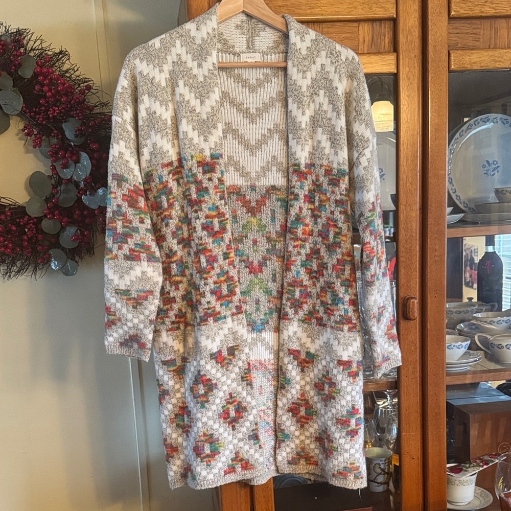 Debut Geometric Multicolor Cardigan XS